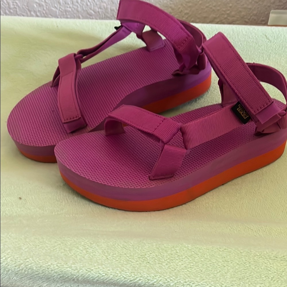 Teva Pink and Orange Adventure Sandals